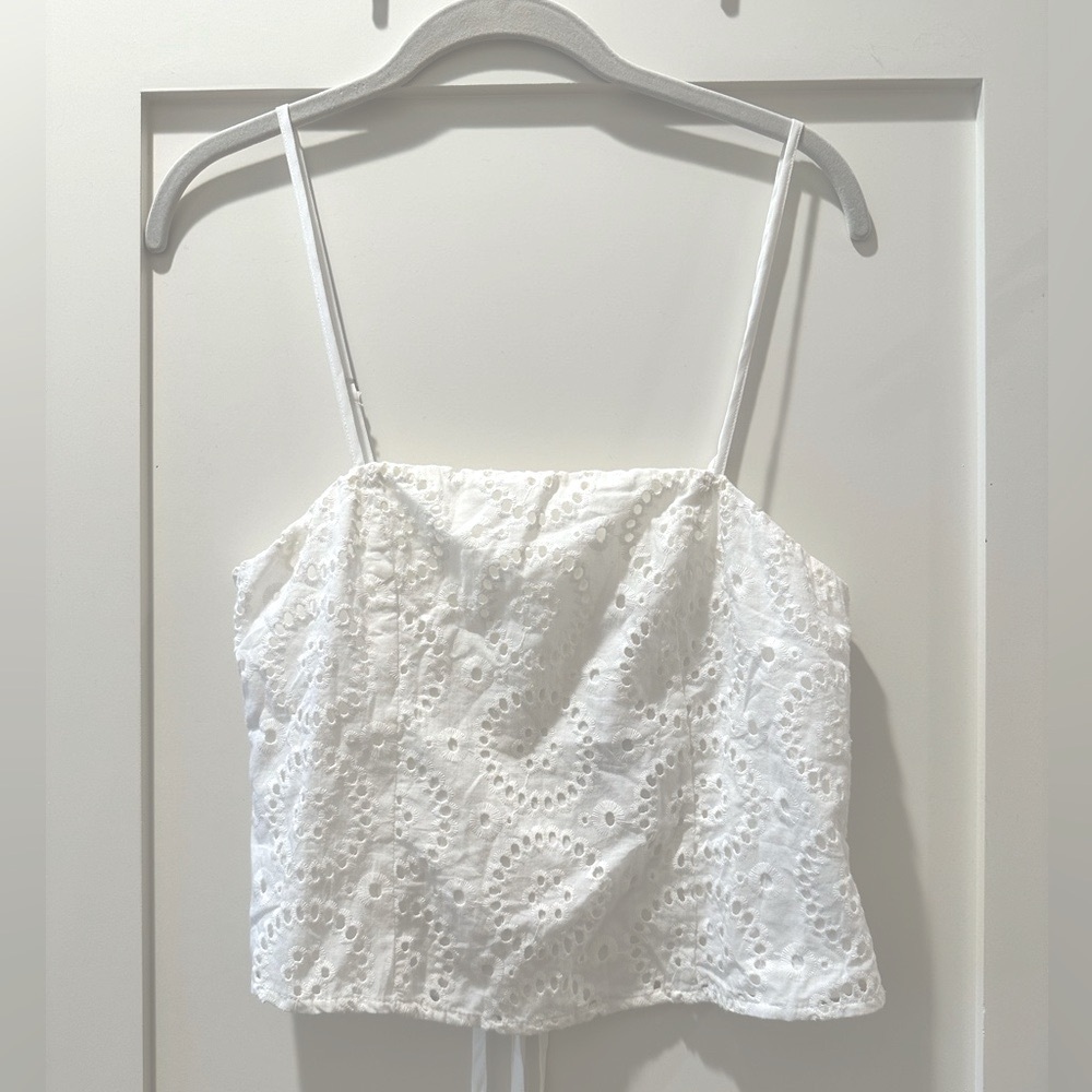 White Eyelet Crop Top